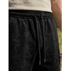 image:imageJMIERR Mens Acid Wash Cotton Loose Fit Drawstring Baggy Sweat ShortsBlack