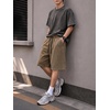 image:imageJMIERR Mens Acid Wash Cotton Loose Fit Drawstring Baggy Sweat ShortsBrown