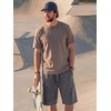 image:imageJMIERR Mens Acid Wash Cotton Loose Fit Drawstring Baggy Sweat ShortsDark Grey