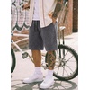 image:imageJMIERR Mens Acid Wash Cotton Loose Fit Drawstring Baggy Sweat ShortsDark Grey