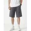 image:imageJMIERR Mens Acid Wash Cotton Loose Fit Drawstring Baggy Sweat ShortsDark Grey
