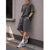 image:imageJMIERR Mens Acid Wash Cotton Loose Fit Drawstring Baggy Sweat ShortsDark Grey
