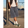 image:imageJMIERR Mens Acid Wash Cotton Loose Fit Drawstring Baggy Sweat ShortsDark Grey