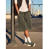 image:imageJMIERR Mens Acid Wash Cotton Loose Fit Drawstring Baggy Sweat ShortsJungle Green