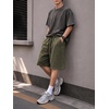 image:imageJMIERR Mens Acid Wash Cotton Loose Fit Drawstring Baggy Sweat ShortsJungle Green
