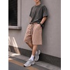 image:imageJMIERR Mens Acid Wash Cotton Loose Fit Drawstring Baggy Sweat ShortsLight French Beige