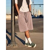 image:imageJMIERR Mens Acid Wash Cotton Loose Fit Drawstring Baggy Sweat ShortsLight French Beige