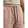 image:imageJMIERR Mens Acid Wash Cotton Loose Fit Drawstring Baggy Sweat ShortsLight French Beige