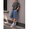 image:imageJMIERR Mens Acid Wash Cotton Loose Fit Drawstring Baggy Sweat ShortsReal Teal