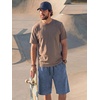image:imageJMIERR Mens Acid Wash Cotton Loose Fit Drawstring Baggy Sweat ShortsReal Teal