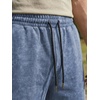 image:imageJMIERR Mens Acid Wash Cotton Loose Fit Drawstring Baggy Sweat ShortsReal Teal