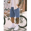 image:imageJMIERR Mens Acid Wash Cotton Loose Fit Drawstring Baggy Sweat ShortsReal Teal