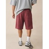 image:imageJMIERR Mens Acid Wash Cotton Loose Fit Drawstring Baggy Sweat ShortsRed Dahlia