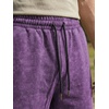 image:imageJMIERR Mens Acid Wash Cotton Loose Fit Drawstring Baggy Sweat ShortsTillandsia Purple