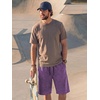 image:imageJMIERR Mens Acid Wash Cotton Loose Fit Drawstring Baggy Sweat ShortsTillandsia Purple