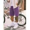 image:imageJMIERR Mens Acid Wash Cotton Loose Fit Drawstring Baggy Sweat ShortsTillandsia Purple