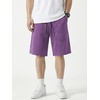image:imageJMIERR Mens Acid Wash Cotton Loose Fit Drawstring Baggy Sweat ShortsTillandsia Purple