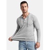 image:imageJMIERR Mens Hooded Pullover Fleece Long Sleeve Muscle Fit Henley ShirtsGray