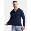 image:imageJMIERR Mens Hooded Pullover Fleece Long Sleeve Muscle Fit Henley ShirtsNavy Blue