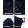 image:imageJMIERR Mens Hooded Pullover Fleece Long Sleeve Muscle Fit Henley ShirtsNavy Blue
