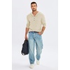 image:imageJMIERR Mens Hooded Pullover Fleece Long Sleeve Muscle Fit Henley ShirtsParchment