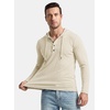 image:imageJMIERR Mens Hooded Pullover Fleece Long Sleeve Muscle Fit Henley ShirtsParchment