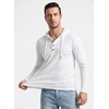 image:imageJMIERR Mens Hooded Pullover Fleece Long Sleeve Muscle Fit Henley ShirtsWhite