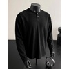 image:imageJMIERR Mens Long Sleeve Wash Cotton Henley ShirtsBlack