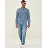 image:imageJMIERR Mens Long Sleeve Wash Cotton Henley ShirtsDark Blue
