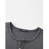 image:imageJMIERR Mens Long Sleeve Wash Cotton Henley ShirtsDark Grey
