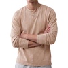 image:imageJMIERR Mens Long Sleeve Wash Cotton Henley ShirtsKhaki