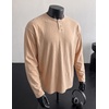 image:imageJMIERR Mens Long Sleeve Wash Cotton Henley ShirtsKhaki