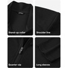 image:imageJMIERR Mens Quarter Zip Pullover Muscle Fit Ribbed Long Sleeve Gym T ShirtsA Black