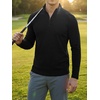image:imageJMIERR Mens Quarter Zip Pullover Muscle Fit Ribbed Long Sleeve Gym T ShirtsA Black