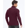 image:imageJMIERR Mens Quarter Zip Pullover Muscle Fit Ribbed Long Sleeve Gym T ShirtsA Burgundy