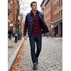 image:imageJMIERR Mens Quarter Zip Pullover Muscle Fit Ribbed Long Sleeve Gym T ShirtsA Burgundy