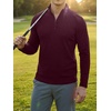 image:imageJMIERR Mens Quarter Zip Pullover Muscle Fit Ribbed Long Sleeve Gym T ShirtsA Burgundy