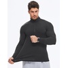 image:imageJMIERR Mens Quarter Zip Pullover Muscle Fit Ribbed Long Sleeve Gym T ShirtsA Carbon Grey