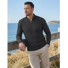 image:imageJMIERR Mens Quarter Zip Pullover Muscle Fit Ribbed Long Sleeve Gym T ShirtsA Carbon Grey