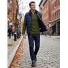 image:imageJMIERR Mens Quarter Zip Pullover Muscle Fit Ribbed Long Sleeve Gym T ShirtsA Jungle Green