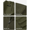 image:imageJMIERR Mens Quarter Zip Pullover Muscle Fit Ribbed Long Sleeve Gym T ShirtsA Jungle Green