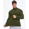 image:imageJMIERR Mens Quarter Zip Pullover Muscle Fit Ribbed Long Sleeve Gym T ShirtsA Jungle Green
