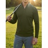 image:imageJMIERR Mens Quarter Zip Pullover Muscle Fit Ribbed Long Sleeve Gym T ShirtsA Jungle Green