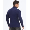image:imageJMIERR Mens Quarter Zip Pullover Muscle Fit Ribbed Long Sleeve Gym T ShirtsA Navy Blue