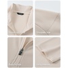 image:imageJMIERR Mens Quarter Zip Pullover Muscle Fit Ribbed Long Sleeve Gym T ShirtsA Parchment