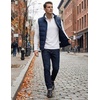 image:imageJMIERR Mens Quarter Zip Pullover Muscle Fit Ribbed Long Sleeve Gym T ShirtsA White