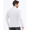 image:imageJMIERR Mens Quarter Zip Pullover Muscle Fit Ribbed Long Sleeve Gym T ShirtsA White