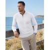 image:imageJMIERR Mens Quarter Zip Pullover Muscle Fit Ribbed Long Sleeve Gym T ShirtsA White