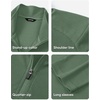 image:imageJMIERR Mens Quarter Zip Pullover Muscle Fit Ribbed Long Sleeve Gym T ShirtsGrass Green