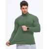 image:imageJMIERR Mens Quarter Zip Pullover Muscle Fit Ribbed Long Sleeve Gym T ShirtsGrass Green